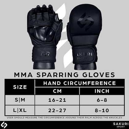 SAKURI MMA Sparring Gloves - Black