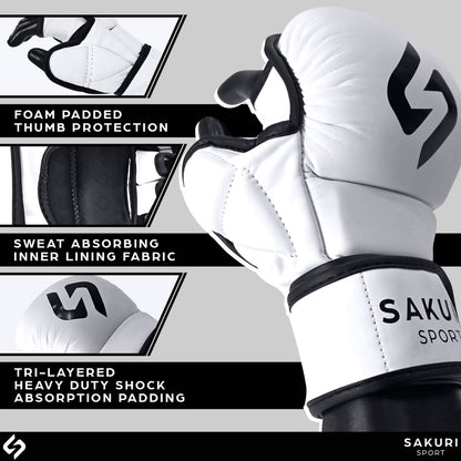 SAKURI MMA Sparring Gloves - White